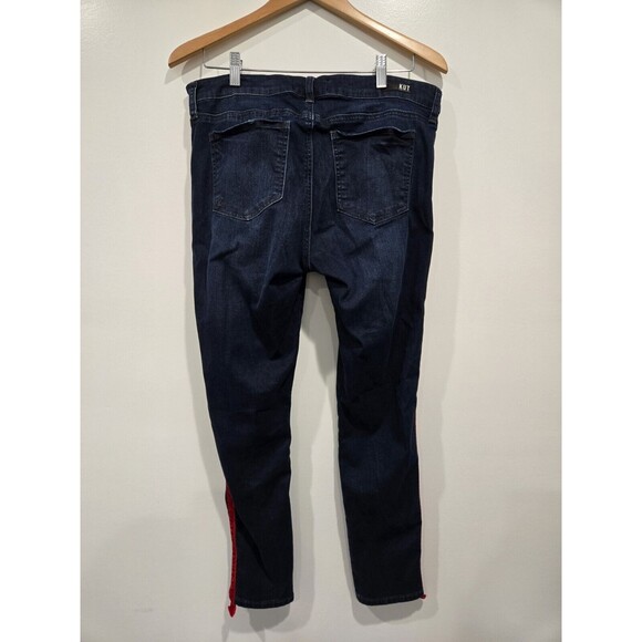 Dark Blue Skinny Jeans with Red Side Stripe Detail - Picture 7 of 8
